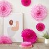 SUNBEAUTY14PCS Pastel Paper Fans Party Decoration Paper Flowers Decorations for Wall Hanging Paper Flowers Floral Backdrop Flower Garland for Birthday Baby Shower Spring Decor Classroom Decorations(Wd-rose Pink)