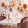 SUNBEAUTY14PCS Pastel Paper Fans Party Decoration Paper Flowers Decorations for Wall Hanging Paper Flowers Floral Backdrop Flower Garland for Birthday Baby Shower Spring Decor Classroom Decorations(Rustic)