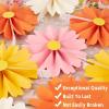 SUNBEAUTY14PCS Pastel Paper Fans Party Decoration Paper Flowers Decorations for Wall Hanging Paper Flowers Floral Backdrop Flower Garland for Birthday Baby Shower Spring Decor Classroom Decorations(Mini orange-15)