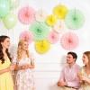 SUNBEAUTY14PCS Pastel Paper Fans Party Decoration Paper Flowers Decorations for Wall Hanging Paper Flowers Floral Backdrop Flower Garland for Birthday Baby Shower Spring Decor Classroom Decorations(Macarons Set – 11)