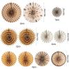 SUNBEAUTY14PCS Pastel Paper Fans Party Decoration Paper Flowers Decorations for Wall Hanging Paper Flowers Floral Backdrop Flower Garland for Birthday Baby Shower Spring Decor Classroom Decorations(Rustic)