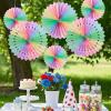 SUNBEAUTY14PCS Pastel Paper Fans Party Decoration Paper Flowers Decorations for Wall Hanging Paper Flowers Floral Backdrop Flower Garland for Birthday Baby Shower Spring Decor Classroom Decorations(Rainbow)