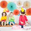 SUNBEAUTY14PCS Pastel Paper Fans Party Decoration Paper Flowers Decorations for Wall Hanging Paper Flowers Floral Backdrop Flower Garland for Birthday Baby Shower Spring Decor Classroom Decorations(Wd-cream Yellow)