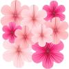 SUNBEAUTY Hanging Paper Fans Colorful Daisy Party Decoration Set Paper Flower Decorations for Wall Paper Fans Reusable Flower Wall Decor for Birthday Fiesta Mexican Party Babyshower Mothers Day(Pink Flower)