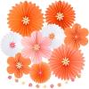 SUNBEAUTY Hanging Paper Fans Colorful Daisy Party Decoration Set Paper Flower Decorations for Wall Paper Fans Reusable Flower Wall Decor for Birthday Fiesta Mexican Party Babyshower Mothers Day(Orange Flowers)