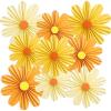 SUNBEAUTY Hanging Paper Fans Colorful Daisy Party Decoration Set Paper Flower Decorations for Wall Paper Fans Reusable Flower Wall Decor for Birthday Fiesta Mexican Party Babyshower Mothers Day(Orange Daisy)