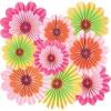 SUNBEAUTY Hanging Paper Fans Colorful Daisy Party Decoration Set Paper Flower Decorations for Wall Paper Fans Reusable Flower Wall Decor for Birthday Fiesta Mexican Party Babyshower Mothers Day(Colorful Flower)