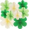 SUNBEAUTY Hanging Paper Fans Colorful Daisy Party Decoration Set Paper Flower Decorations for Wall Paper Fans Reusable Flower Wall Decor for Birthday Fiesta Mexican Party Babyshower Mothers Day(Green Flower)