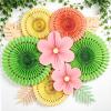 SUNBEAUTY Hanging Paper Fans Colorful Daisy Party Decoration Set Paper Flower Decorations for Wall Paper Fans Reusable Flower Wall Decor for Birthday Fiesta Mexican Party Babyshower Mothers Day(Hdzs-pink Flower)