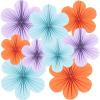 SUNBEAUTY Hanging Paper Fans Colorful Daisy Party Decoration Set Paper Flower Decorations for Wall Paper Fans Reusable Flower Wall Decor for Birthday Fiesta Mexican Party Babyshower Mothers Day(Blue Orange)