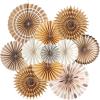 SUNBEAUTY14PCS Pastel Paper Fans Party Decoration Paper Flowers Decorations for Wall Hanging Paper Flowers Floral Backdrop Flower Garland for Birthday Baby Shower Spring Decor Classroom Decorations(Rustic)