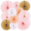 SUNBEAUTY14PCS Pastel Paper Fans Party Decoration Paper Flowers Decorations for Wall Hanging Paper Flowers Floral Backdrop Flower Garland for Birthday Baby Shower Spring Decor Classroom Decorations(Macarons – 11)