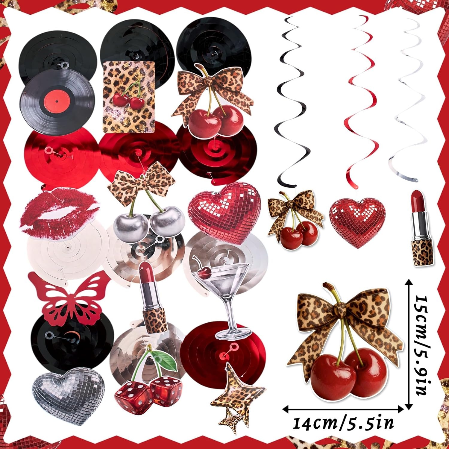 image:imageBack to School Decoration School Bus Banner Apple Pencil Hanging Honeycomb Decorations Welcome Back to School Classroom Kindergarten Teacher Appreciation First Day of School Bulletin Board SuppliesRed Black Cherry Cheetah Print