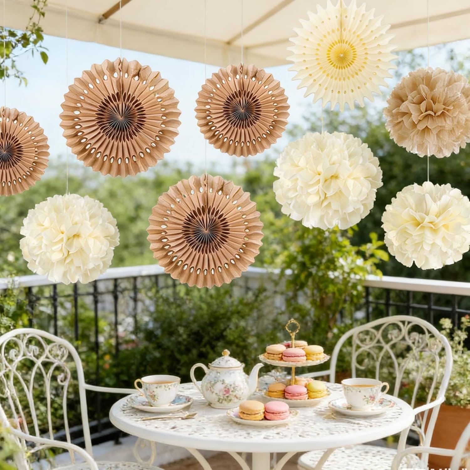 image:imageHawaiian Luau Party Decorations Tropical Beach Aloha Palm Leaves Garland Luau Honeycomb Table Centerpiece Tissue Pom Poms Paper Fans Tiki Totem Hanging Decor Tropical Summer Beach Pool Party SuppliesBrown Birthday Decor