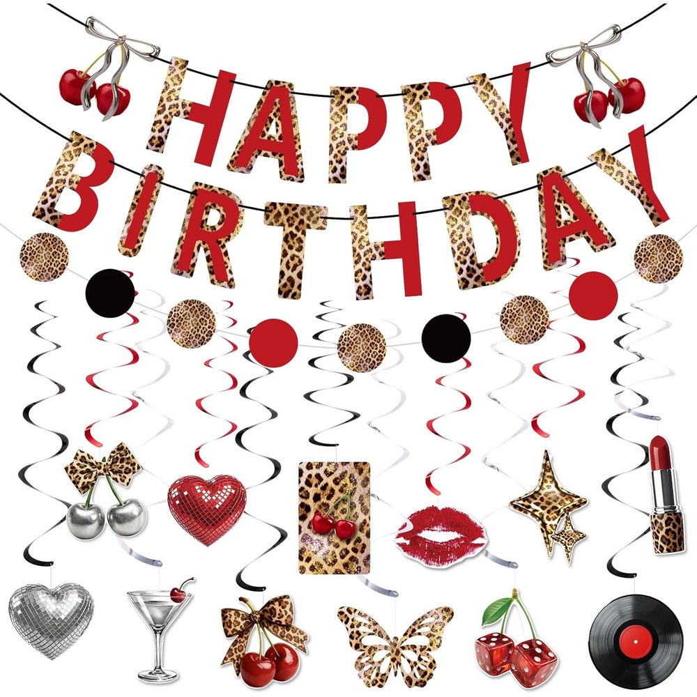 image:imageBack to School Decoration School Bus Banner Apple Pencil Hanging Honeycomb Decorations Welcome Back to School Classroom Kindergarten Teacher Appreciation First Day of School Bulletin Board SuppliesRed Black Cherry Cheetah Print