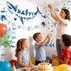 Back to School Decoration School Bus Banner Apple Pencil Hanging Honeycomb Decorations Welcome Back to School Classroom Kindergarten Teacher Appreciation First Day of School Bulletin Board Supplies(Blue White Shark)