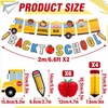 Back to School Decoration School Bus Banner Apple Pencil Hanging Honeycomb Decorations Welcome Back to School Classroom Kindergarten Teacher Appreciation First Day of School Bulletin Board Supplies(Colourful Back to School)