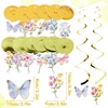 Back to School Decoration School Bus Banner Apple Pencil Hanging Honeycomb Decorations Welcome Back to School Classroom Kindergarten Teacher Appreciation First Day of School Bulletin Board Supplies(Wildflower-butterfly-leaf)
