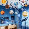 Back to School Decoration School Bus Banner Apple Pencil Hanging Honeycomb Decorations Welcome Back to School Classroom Kindergarten Teacher Appreciation First Day of School Bulletin Board Supplies(Blue-solar System)