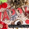 Hawaiian Luau Party Decorations Tropical Beach Aloha Palm Leaves Garland Luau Honeycomb Table Centerpiece Tissue Pom Poms Paper Fans Tiki Totem Hanging Decor Tropical Summer Beach Pool Party Supplies(Cheetah Cherry Birthday)