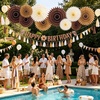 Hawaiian Luau Party Decorations Tropical Beach Aloha Palm Leaves Garland Luau Honeycomb Table Centerpiece Tissue Pom Poms Paper Fans Tiki Totem Hanging Decor Tropical Summer Beach Pool Party Supplies(Brown Birthday)
