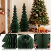 Large 20 Inch Green Paper Christmas Tree, 2 Pcs Honeycomb Trees Christmas Decorations with Magnetic Closure, Reusable Paper Trees for Holiday Table Centerpieces and Mantel(Accordion Tree Green)
