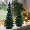 Large 20 Inch Green Paper Christmas Tree, 2 Pcs Honeycomb Trees Christmas Decorations with Magnetic Closure, Reusable Paper Trees for Holiday Table Centerpieces and Mantel(Accordion Tree Green)