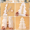 Large 20 Inch Green Paper Christmas Tree, 2 Pcs Honeycomb Trees Christmas Decorations with Magnetic Closure, Reusable Paper Trees for Holiday Table Centerpieces and Mantel(White Tree)