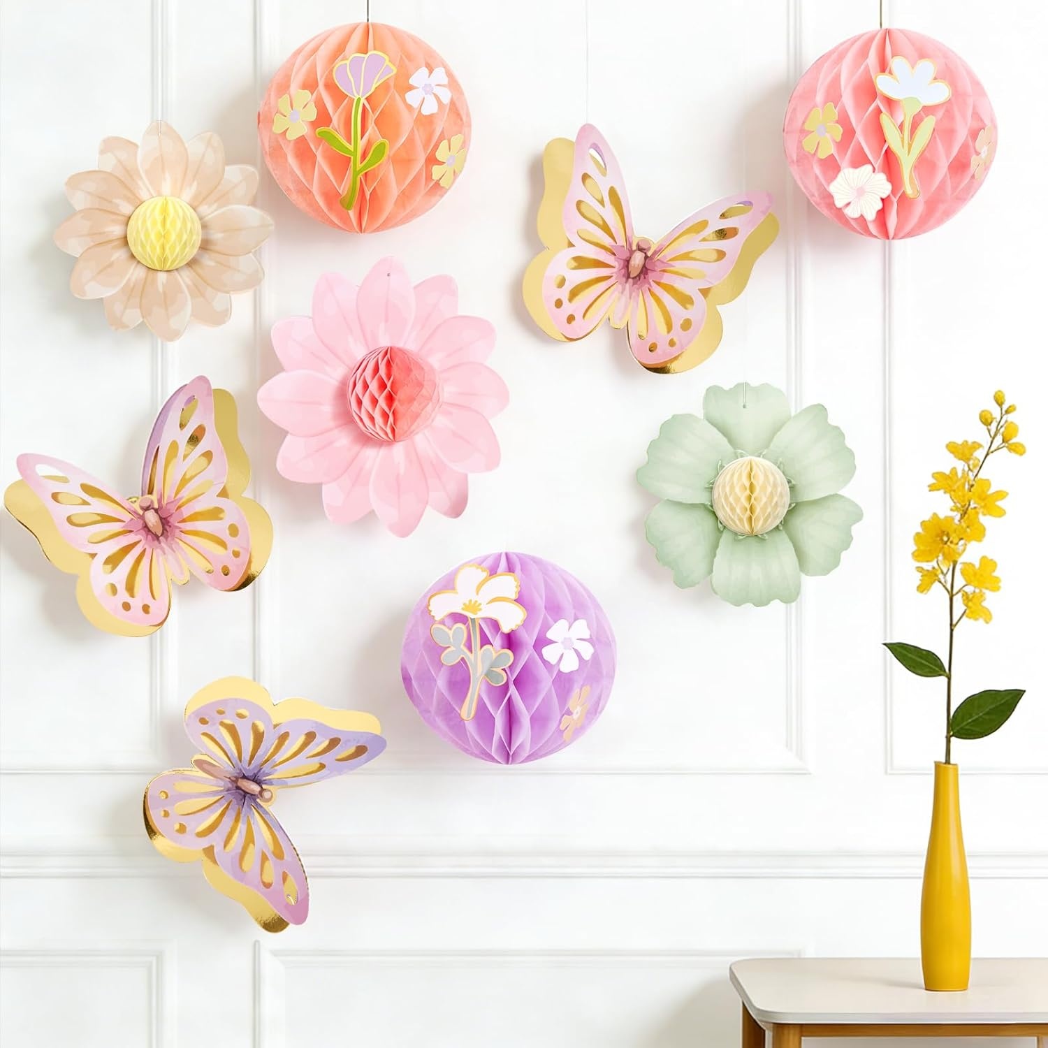 image:imageSUNBEAUTY 4th of July Patriotic Decorations Red White Blue Hanging Honeycomb Balls Independence Day Paper Honeycomb Flower for Memorial Day USA Flag Veterans 250th Anniversary Party SuppliesPastel Butterfly