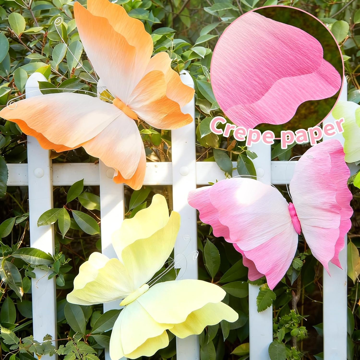 image:imageSUNBEAUTY Butterfly Party Decorations 3D Butterflies Water Proof Wedding Decor Hanging Butterflies for Baby Shower Birthday Decor Party Girls Women PET Plastic Butterfly for Wall Decor Set of 4Gradient Colors 4