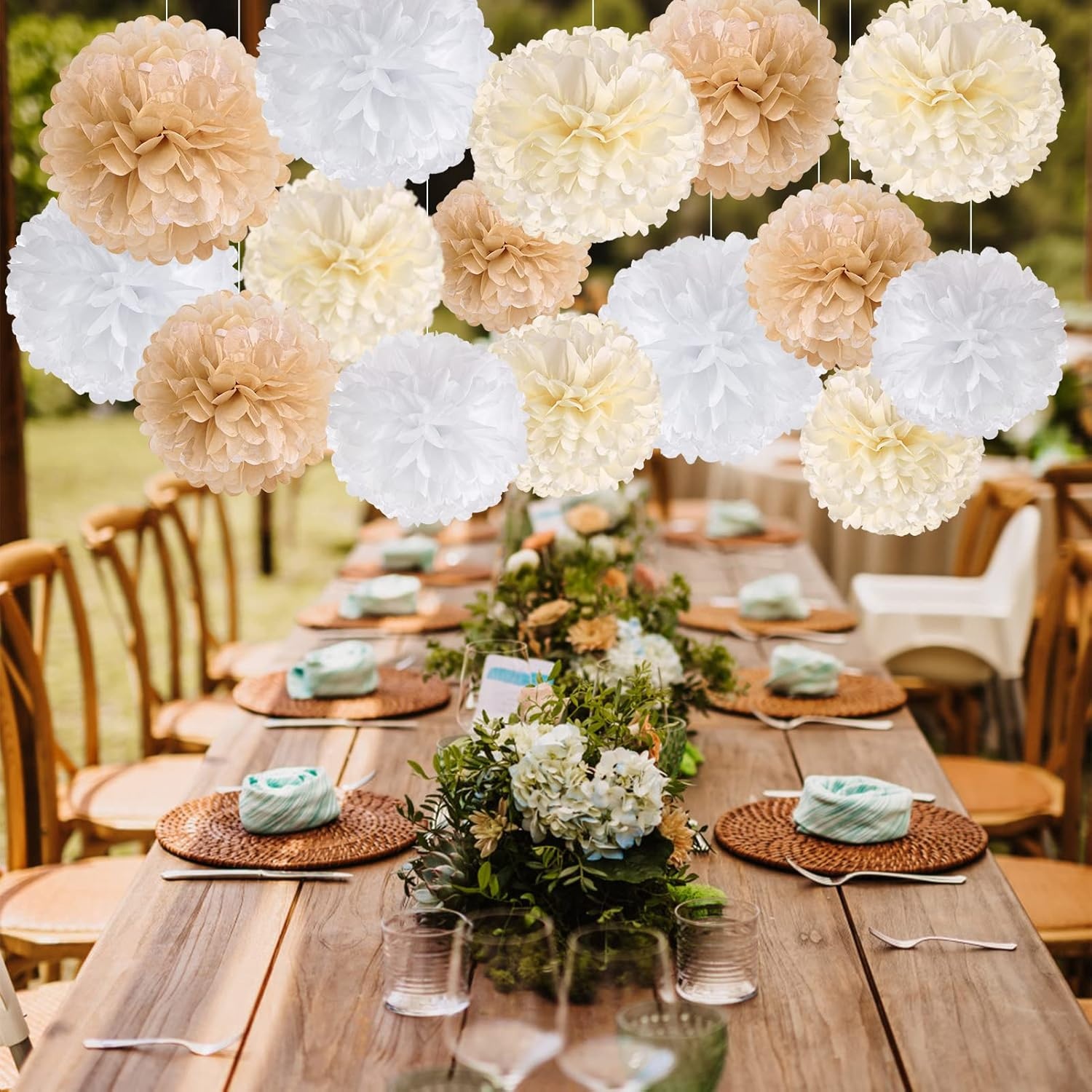 image:imageSUNBEAUTY Large Paper Flowers Giant Fiesta Tissue Paper Flowers Decorations for Wall 12 Inch Colorful Mexican Flowers for Summer Birthday Wedding Backdrop Bridal Shower Tropical Luau Carnival PartyYellow Brown