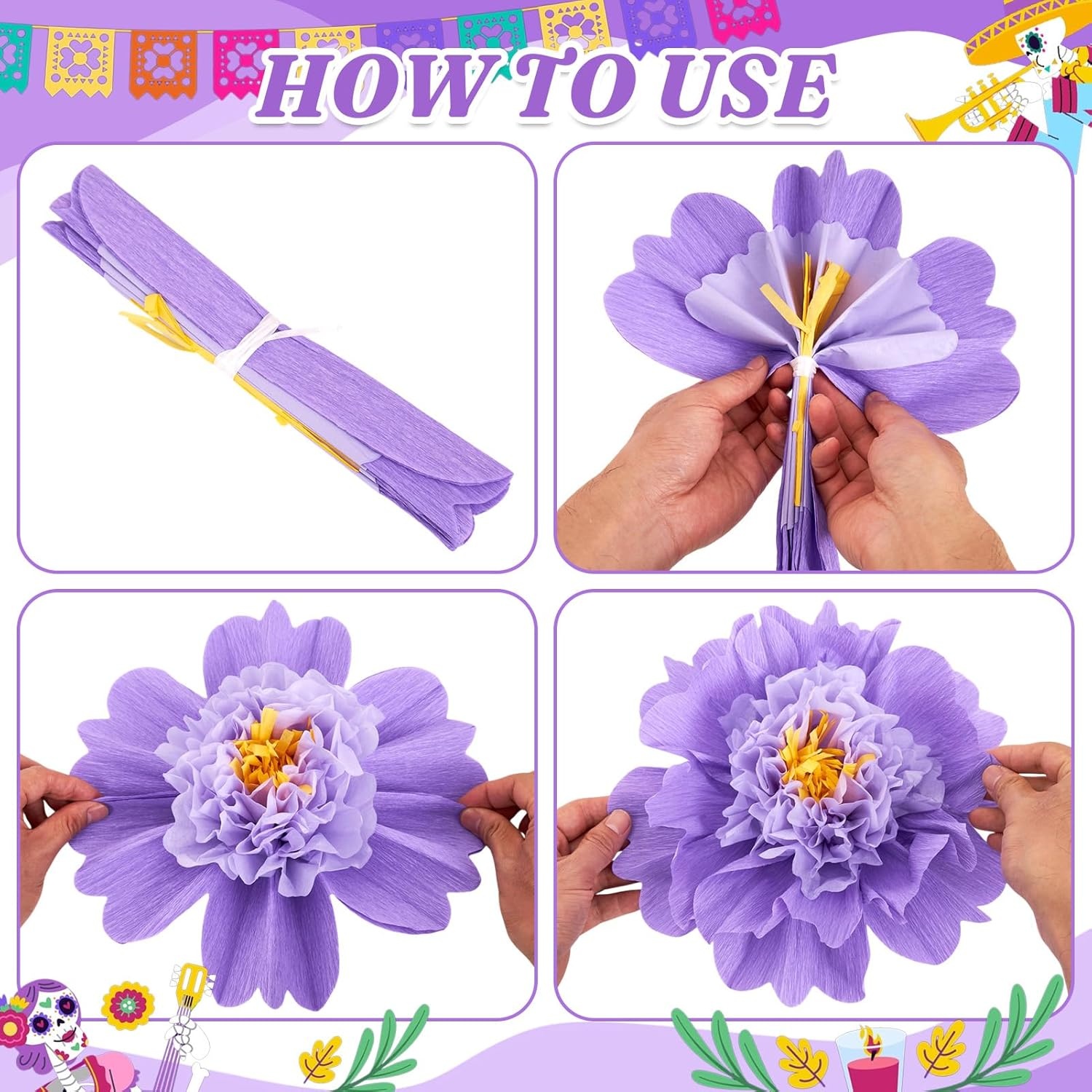 image:imageSUNBEAUTY Large Paper Flowers Giant Fiesta Tissue Paper Flowers Decorations for Wall 12 Inch Colorful Mexican Flowers for Summer Birthday Wedding Backdrop Bridal Shower Tropical Luau Carnival PartyColorful Paper Flowers12
