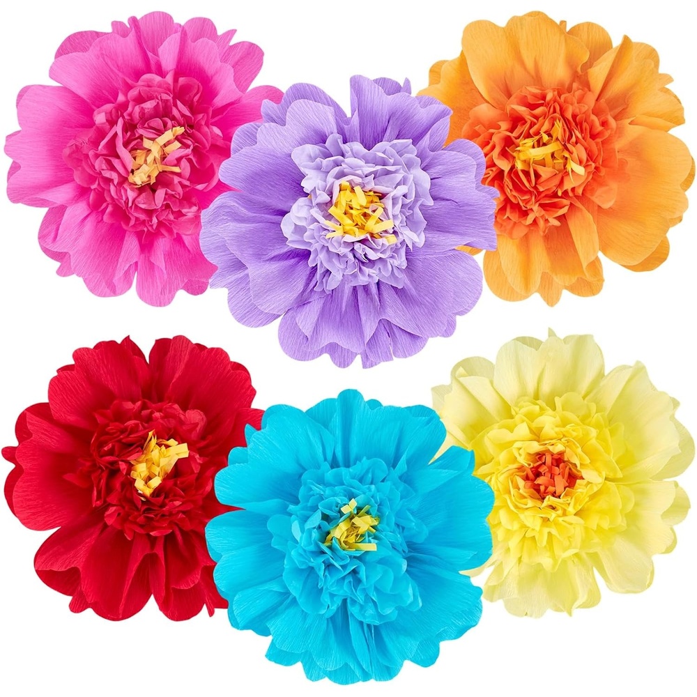 image:imageSUNBEAUTY Large Paper Flowers Giant Fiesta Tissue Paper Flowers Decorations for Wall 12 Inch Colorful Mexican Flowers for Summer Birthday Wedding Backdrop Bridal Shower Tropical Luau Carnival PartyColorful Paper Flowers12