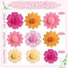 SUNBEAUTY 4th of July Patriotic Decorations Red White Blue Hanging Honeycomb Balls Independence Day Paper Honeycomb Flower for Memorial Day USA Flag Veterans 250th Anniversary Party Supplies(Pink Orange Flower Honeycomb)