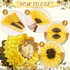 SUNBEAUTY Large Paper Flowers Giant Fiesta Tissue Paper Flowers Decorations for Wall 12 Inch Colorful Mexican Flowers for Summer Birthday Wedding Backdrop Bridal Shower Tropical Luau Carnival Party(Sunflower-Yellow Black)