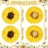 SUNBEAUTY Large Paper Flowers Giant Fiesta Tissue Paper Flowers Decorations for Wall 12 Inch Colorful Mexican Flowers for Summer Birthday Wedding Backdrop Bridal Shower Tropical Luau Carnival Party(Sunflower-Yellow Black)