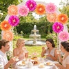 SUNBEAUTY Large Paper Flowers Giant Fiesta Tissue Paper Flowers Decorations for Wall 12 Inch Colorful Mexican Flowers for Summer Birthday Wedding Backdrop Bridal Shower Tropical Luau Carnival Party(Pink Orange-12pcs)
