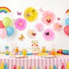 SUNBEAUTY Large Paper Flowers Giant Fiesta Tissue Paper Flowers Decorations for Wall 12 Inch Colorful Mexican Flowers for Summer Birthday Wedding Backdrop Bridal Shower Tropical Luau Carnival Party(Pink Yellow Paper Flower With Butterfly)