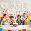 SUNBEAUTY Large Paper Flowers Giant Fiesta Tissue Paper Flowers Decorations for Wall 12 Inch Colorful Mexican Flowers for Summer Birthday Wedding Backdrop Bridal Shower Tropical Luau Carnival Party(White)