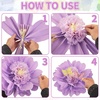 SUNBEAUTY Large Paper Flowers Giant Fiesta Tissue Paper Flowers Decorations for Wall 12 Inch Colorful Mexican Flowers for Summer Birthday Wedding Backdrop Bridal Shower Tropical Luau Carnival Party(Purple yellow pink cream White-20”)