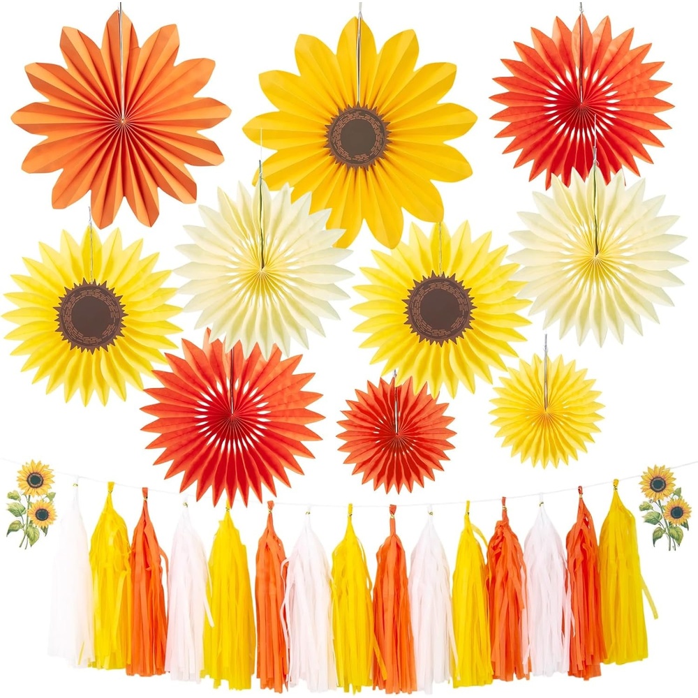 image:imageFairy Mushroom Party Decorations Pastel Paper Flower Garland Fairy Baby Shower Decorations Hanging for Wall Tissue Daisy Floral for Enchanted Fairy First Birthday Spring Easter Garden Indoor Outdoorsunflower