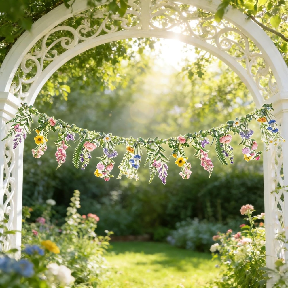 image:imageSUNBEAUTY Wildflower Fairy Banner Garden Party Decorations 492 FT Reusable Waterproof Fairy Birthday Garland for Enchanted Wedding Party Supplies Baby Shower Tea Party Girls Birthday DecorWildflower Garden