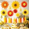 Fairy Mushroom Party Decorations, Pastel Paper Flower Garland Fairy Baby Shower Decorations Hanging for Wall Tissue Daisy Floral for Enchanted Fairy First Birthday Spring Easter Garden Indoor Outdoor(sunflower)