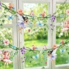 SUNBEAUTY Wildflower Fairy Banner Garden Party Decorations 4.92 FT Reusable Waterproof Fairy Birthday Garland for Enchanted Wedding Party Supplies Baby Shower Tea Party Girls Birthday Decor(Clor)