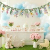 SUNBEAUTY Wildflower Fairy Banner Garden Party Decorations 4.92 FT Reusable Waterproof Fairy Birthday Garland for Enchanted Wedding Party Supplies Baby Shower Tea Party Girls Birthday Decor(Wildflower Garden)