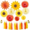 Fairy Mushroom Party Decorations, Pastel Paper Flower Garland Fairy Baby Shower Decorations Hanging for Wall Tissue Daisy Floral for Enchanted Fairy First Birthday Spring Easter Garden Indoor Outdoor(sunflower)