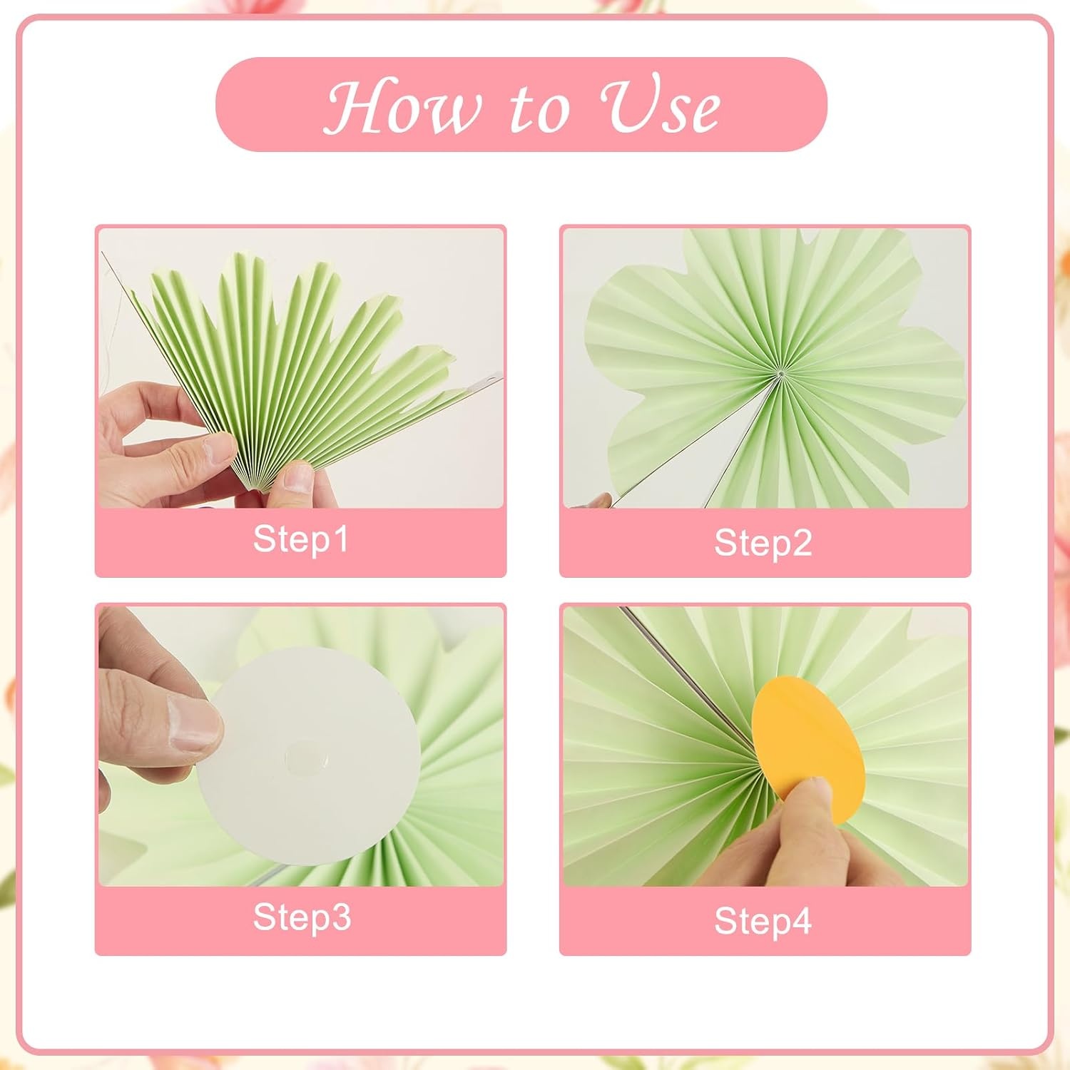 image:imageSUNBEAUTY Sunflower Party Decorations Sunflower Birthday Paper Fan Decorations with Bees Yellow White Sun Flower Wall Hanging for Baby Shower Summer Garden Party Classroom Bulletin Board DecorationPastel Garden Floral Paper Fans