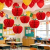 SUNBEAUTY 12 Pcs Red Apple Paper Honeycomb Hanging Decoration Apple Decorations for Classroom Back to School Decoration Teacher Appreciation Decorations 3D Paper Apple Honeycomb Table Decor(4.7 Inch)(Red Apple 5pcs(4”))