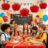 SUNBEAUTY 12 Pcs Red Apple Paper Honeycomb Hanging Decoration Apple Decorations for Classroom Back to School Decoration Teacher Appreciation Decorations 3D Paper Apple Honeycomb Table Decor(4.7 Inch)(Red Apple 5pcs(4”))